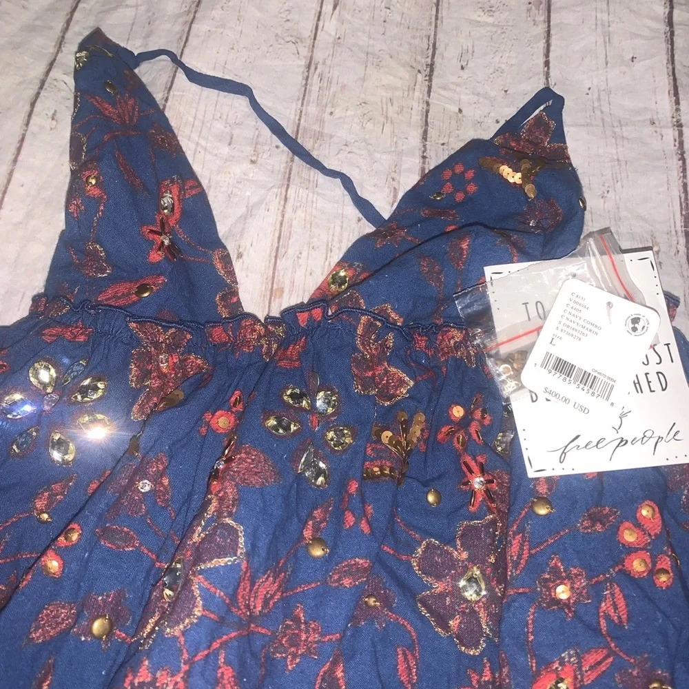 NWT! Free People “all the jewels” floral embroidered maxi dress L - Picture 8 of 8